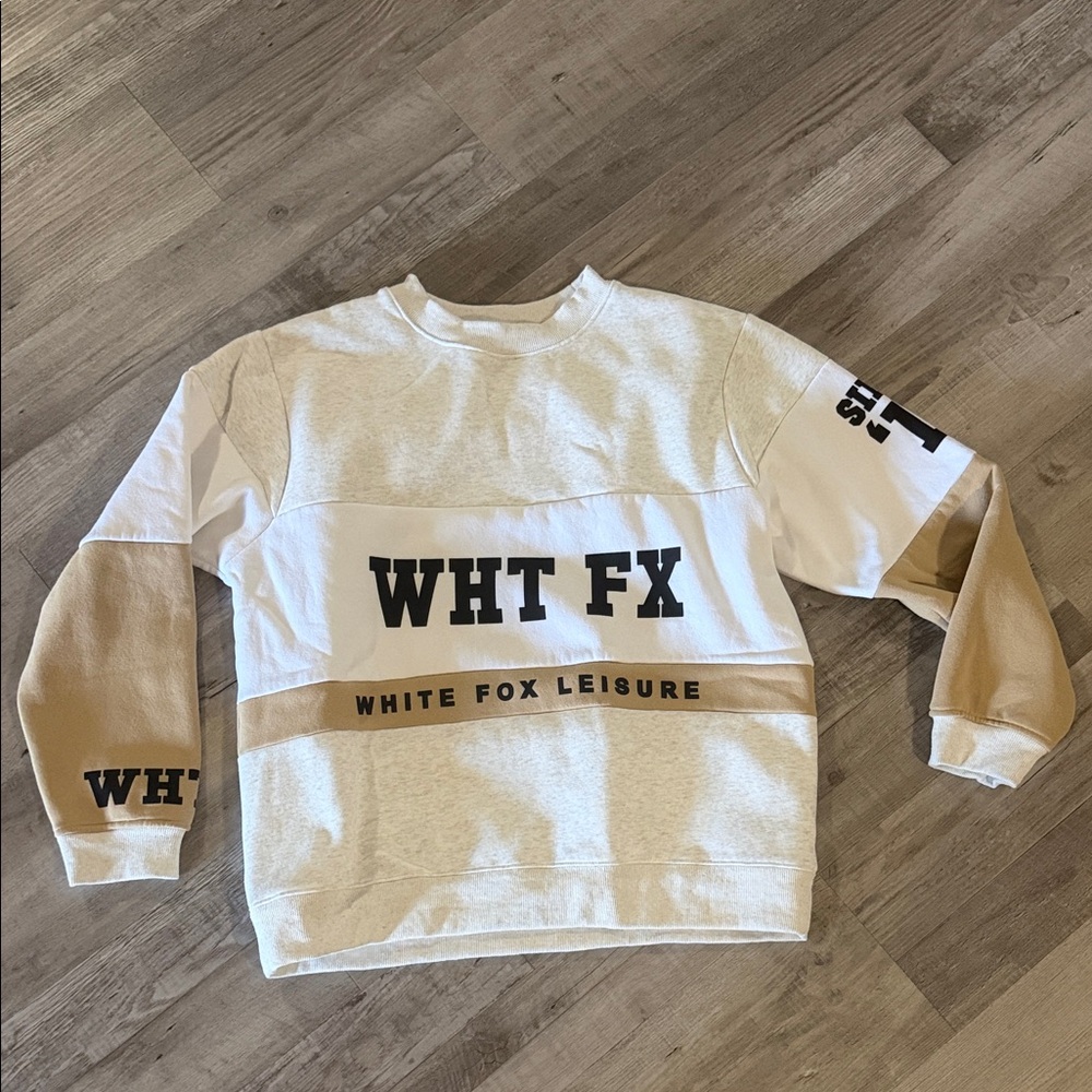 White Fox Boutique Crewneck Sweatshirt - Cream & Tan